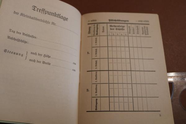 altes Schiessbuch des NSKK für KK Büchse und Pistole